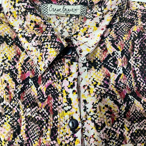 Last call!!! Crave Fame Snake Buttoned Long Shirt Dress/ Beach coverup - Picture 6 of 16